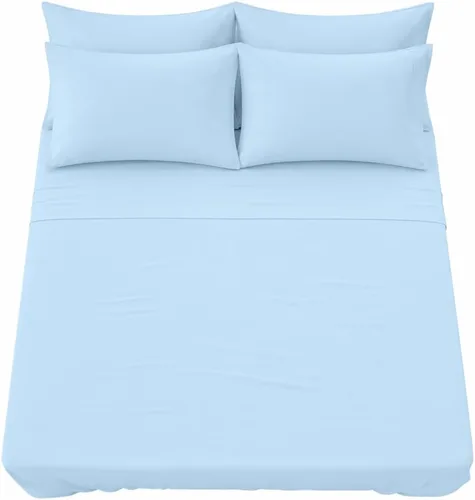 Vista 10 de Shreem Linen Juego de sábanas tamaño individual de 6 piezas, sábanas 100% algodón egipcio, ropa de cama de lujo de hotel, bolsillo profundo de 18