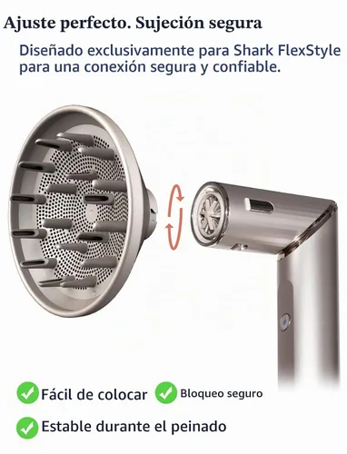 Vista 5 de Accesorio difusor para sistema de peinado y secado de aire Shark FlexStyle, accesorios para rizos naturales para Flex Style Dry Styler, herramienta