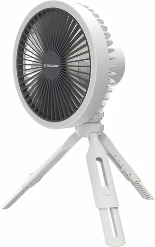 Vista 8 de Nitecore NEF10 Ventilador Eléctrico Portátil Multifuncional con Anillo de Luz LED, Trípode de Cabeza Flexible con Bola, Motor Sin Escobillas Gris