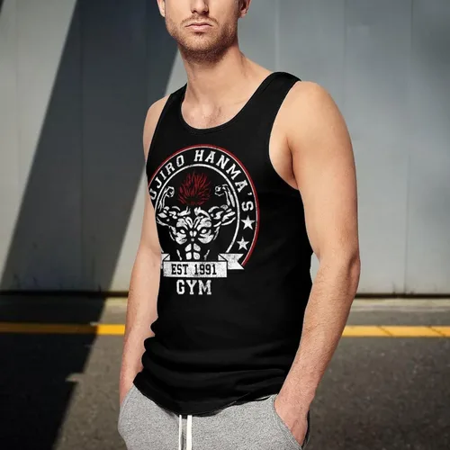 Vista 4 de Baki The Grappler Yujiro Hanma - Camiseta sin mangas para hombre, impresión 3D, para verano, casual, correr, entrenamiento, chaleco deportivo