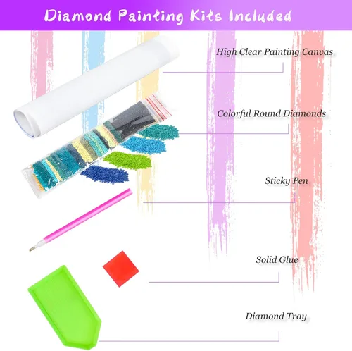 Vista 7 de QAZWSX Kit de pintura de diamantes para adultos, caligrafía árabe islámica, árabe, Allah por números, arte de gemas para decoración del hogar