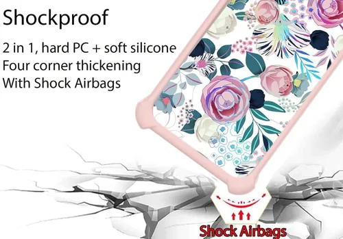 Vista 2 de Funda compatible con Huawei Y9s [con 1 protector de pantalla de vidrio templado] [PC duro + silicona suave] [soporte de anillo]