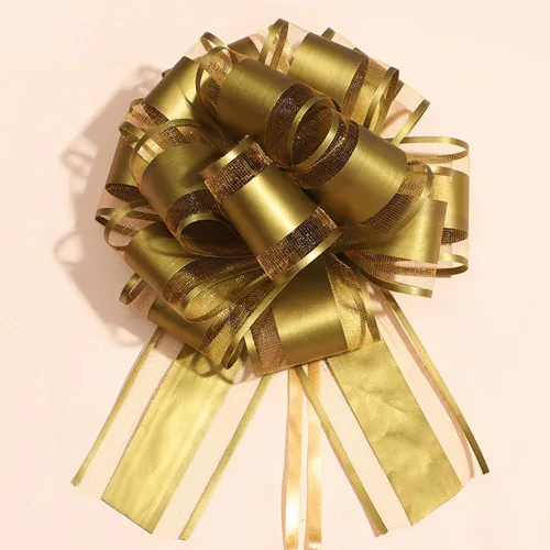 Vista 19 de 6 piezas de lazos de tirar, lazo de regalo verde frijol, 6 pulgadas, Navidad, fiesta, regalo de cumpleaños, boda, lazos de cinta para envolver cajas
