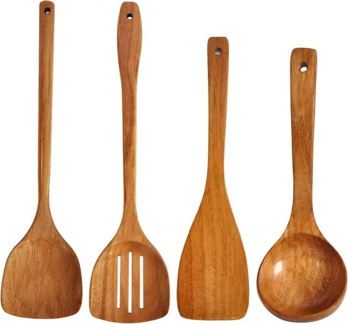 Vista 12 de FJNATINH Cucharón de Madera con Mango Largo, Cucharón de Sopa Hecho a Mano para Cocina