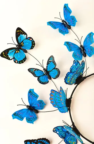 Vista 6 de Zivyes - Fascinador de mariposa para mujer - Diadema de fiesta del té, estilo Alicia en el país de las maravillas, sombrero para Kentucky Derby