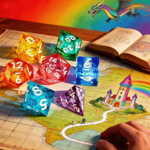 Vista 11 de Mini Planet RPG DND - Juego de mesa poliédrico de resina de borde afilado de Dungeons and Dragons, hecho a mano, 7 piezas (dinosaurio 3D)
