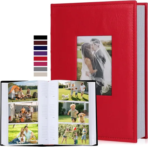 Vista 16 de RECUTMS Álbum de fotos de 4 x 6 pulgadas, 300 fotos, de piel sintética de pequeña capacidad, cubierta de libro de 4 x 6 pulgadas, álbumes de fotos