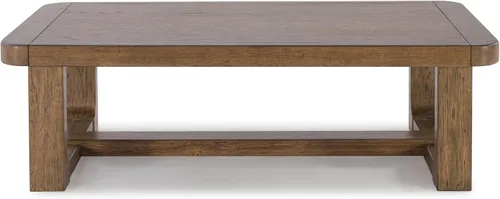 Vista 6 de Signature Design by Ashley Cabalynn - Mesa de centro moderna con marco de madera maciza, color marrón claro