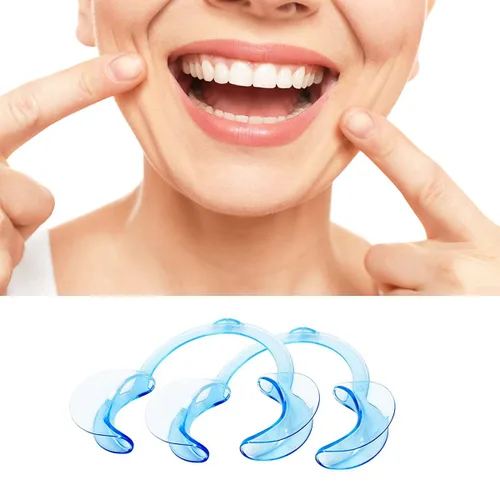 Vista 5 de 10 piezas (talla M), retractor de mejillas en forma de C, abridor bucal desechable para blanqueamiento dental de dientes, protector bucal o juego