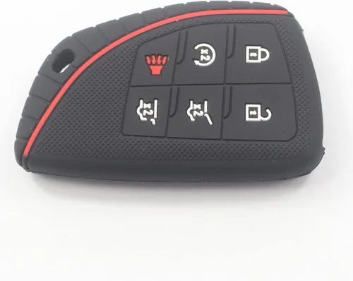 Vista 4 de 2 fundas para llavero con 6 botones compatibles con Chevrolet, 2 piezas negro