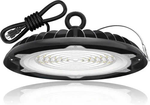 Vista 9 de HYPERLITE Luces de Alta Bahía Comerciales: Luz LED de 150W 6000K para Tienda de Taller - Luces UFO Impermeables para Lugares Húmedos y Ambientes