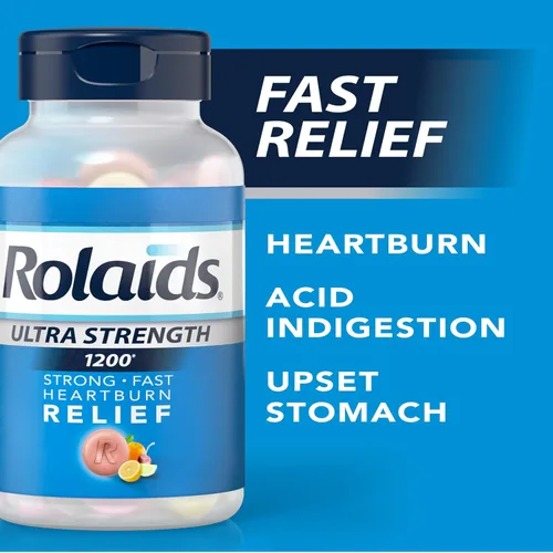 Vista 5 de Rolaids Tabletas masticables antiácidos ultra fuertes, frutas surtidas, 72
