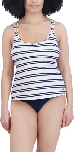 Vista 10 de Nautica Women's Tankini Swimsuit TOP– Quick-Dry, UPF+, Swim, Beach, Pool & Resort Wear Azul Coral