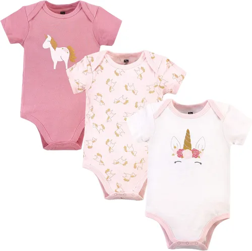 Vista 26 de Hudson Baby baby-girls Cotton Bodysuits 3-pack