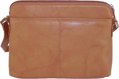 Vista 2 de CTM Bolso bandolera de cuero para mujer con organizador lateral