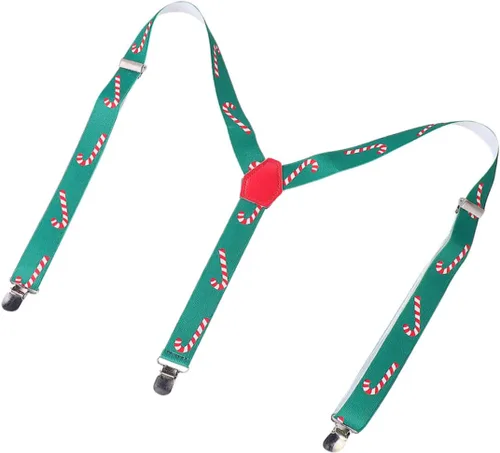 Vista 3 de TENDYCOCO 3pcs Christmas Straps Disfraz De Santa Claus para Adulto Santa Claus Outfit for Men Candy Cane Suit Santa Suit Men Suspender Man Suits for