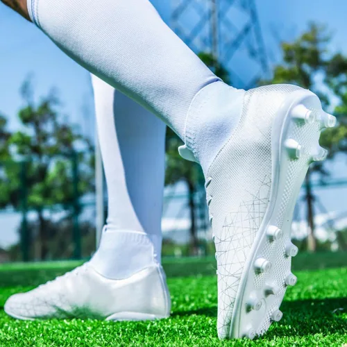 Vista 5 de AOSENSS Botas de fútbol para hombre y mujer, botas altas de fútbol sala para interiores y exteriores, tenis de entrenamiento multiterreno