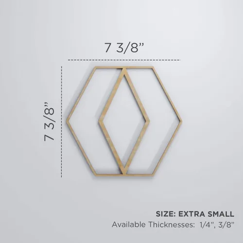 Vista 2 de 7 3/8"W X 7 3/8" H Extra Pequeño Hillrose Decorativo Calado Madera Paneles De Pared, Hickory