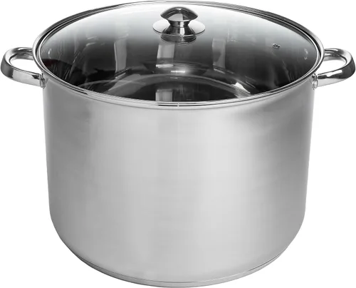 Vista 17 de Olla sopera de acero inoxidable Ecolution, olla de cocina lista para inducción con tapa de vidrio, apta para horno, olla de sopa apta