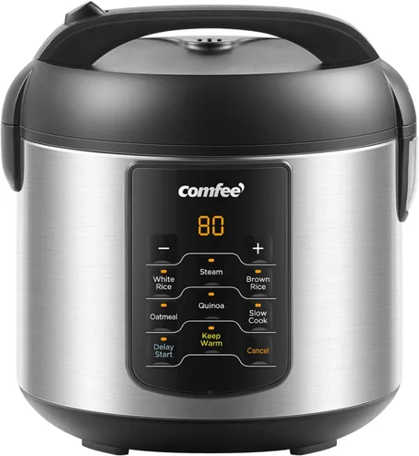 Vista 10 de COMFEE' Mini Arrocera 4 Tazas Cocinadas/2 Tazas Sin Cocinar, Arrocera Portátil Antiadherente, Temporizador de Retardo de 24 Horas, 6 Funciones