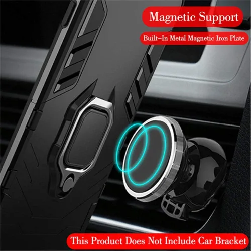 Vista 6 de Funda para Huawei P30 Lite, 2 en 1 híbrida resistente armadura a prueba de golpes Defender Kickstand de doble capa parachoques trasera dura cubierta