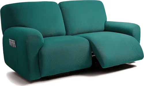 Vista 33 de ULTICOR - Juego de 8 fundas para sofá reclinable de jacquard, fundas elásticas para sofá reclinable para 3 cojines, fundas gruesas, suaves y Gris