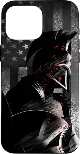 Vista 19 de Funda patriótica para iPhone 16 con bandera de Estados Unidos Spartan Warrior griego antiguo