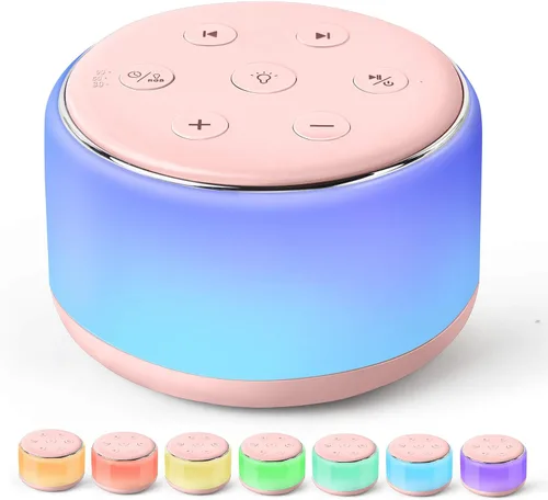 Vista 12 de FamiSym Máquina de Sonido para Dormir para Bebés, Niños y Adultos - Máquina de Ruido Blanco Recargable para Dormir con Luz Nocturna, 34 Sonidos