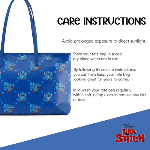 Vista 5 de Disney Lilo and Stitch - Bolso de mano para niñas, niños, adolescentes y adultos, de piel sintética de puntada, bolso de mano para cosplay con bolsa