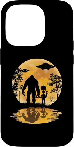 Vista 17 de Funda para iPhone 16 Alien Bigfoot Moon Sasquatch UFO Extraterrestre Hombres Mujeres