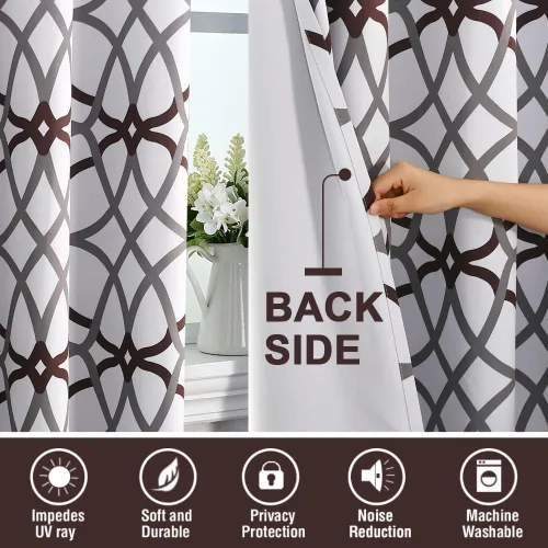 Vista 4 de H.VERSAILTEX Cortinas opacas de 63 pulgadas de largo, juego de 2 paneles de cortinas térmicas y cortinas para tratamiento de ventana, reducción