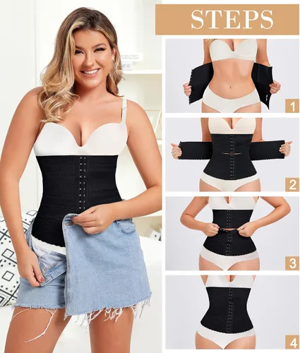 Vista 4 de Entrenador de cintura segmentado para mujer, faja moldeadora de cintura para mujer, control de abdomen, entrenamiento, faja moldeadora de cuerpo