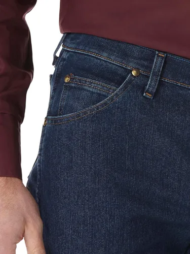Vista 6 de Wrangler Jeans de corte vaquero de alto rendimiento para hombre que absorben la comodidad y ajuste regular Enjuague de medianoche