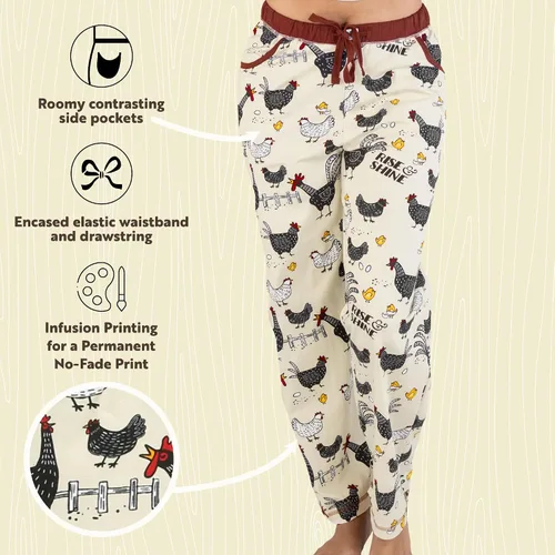 Vista 5 de Lazy One Pijamas para mujer, lindos pantalones de pijama de granja y parte superior separados