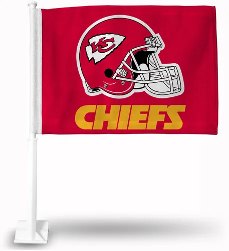 Vista 18 de Rico Industries NFL Double Sided Car Flag - 16" x 19" - Strong Pole That Hooks onto Car/Truck/Automobile