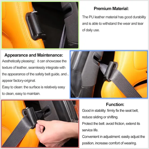 Vista 5 de Clips de sujeción para cinturón de seguridad para Chevrolet Corvette C7 C8 2014-2024, guía de cinturón de seguridad, clips de protección