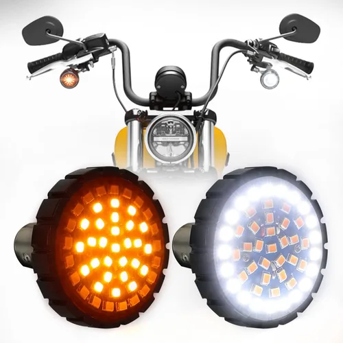Vista 8 de SUNPIE Luces LED para Motocicleta Intermitentes Luz de Reversa 1156 Rojo Compatible con Harley Davidson Electra Glide Road King Heritage Softail