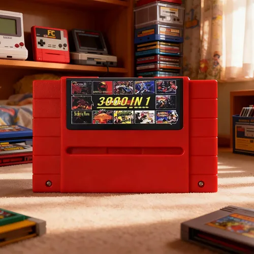 Vista 7 de Cartucho de juego retro de 16 bits para SNES y Super Famicom, tarjeta flash 3000 en 1 con tarjeta Mini SD precargada de 8 GB, compatible