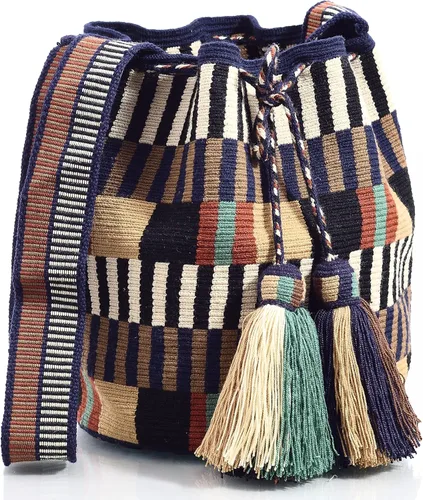 Vista 2 de WYOU Designer Collection, Handwoven Hobo Bucket Bag in Wayuu Crochet 1-thread