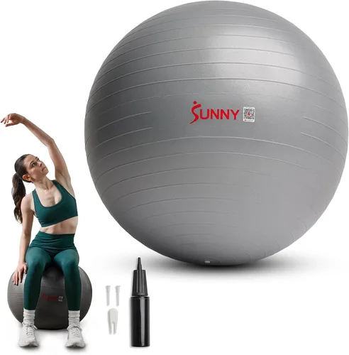Vista 11 de Sunny Health & Fitness Pelota de ejercicio antiestallidos de alta calidad para fuerza central, yoga, pilates, barra, terapia física, equilibrio