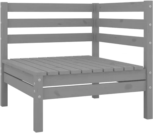 Vista 2 de Ensemble de Salon de Jardin Modulaire en Pin Massif Gris, Canapé d'Angle Pour Terrasse, Balcon ou Salon, Confortable et Design Rustique, Assemblage