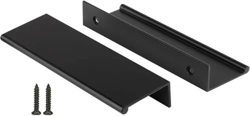 Vista 34 de Peaha Paquete de 10 manijas de gabinete de cocina de 1-5/16 pulgadas, tiradores negros para cajones de tocador, borde de puerta, tiradores de dedo