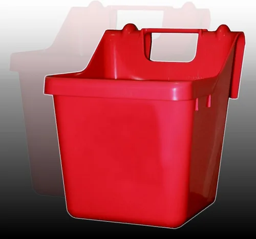 Vista 3 de Fortiflex Comedero de valla con gancho para perros/gatos y caballos, 16 cuartos de galón, rojo