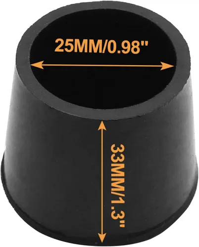 Vista 3 de Piutouyar Fundas redondas de goma de PVC para muebles, protectores de patas de silla de mesa de 0.984 in/1 pulgada, tapa de extremo antideslizante