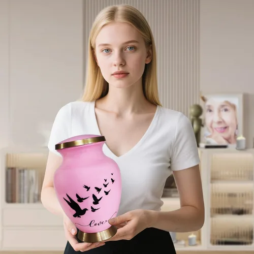 Vista 3 de NANIURN Urnas de cremación para cenizas humanas, mujeres y hombres, urna funeraria para cenizas para mujeres y hombres, modelos de amor decorativos