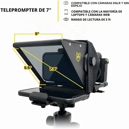 Vista 2 de Glide Gear TMP 75 Teleprompter - Laptop, DSLR, Smartphone - Funda de transporte, sin montaje
