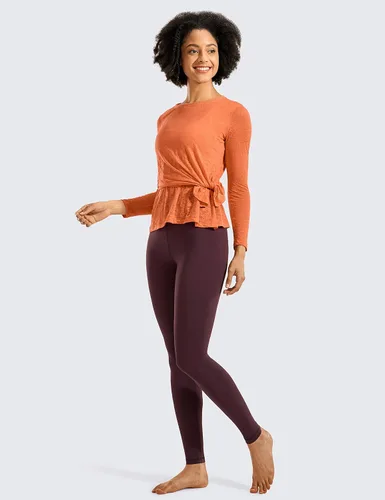 Vista 4 de CRZ YOGA - Leggings de entrenamiento estilo segunda piel para mujer de 28 pulgadas pantalones de yoga de longitud completa y cintura alta