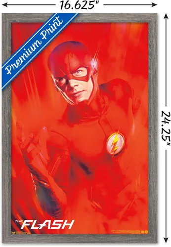 Vista 3 de Trends International DC Comics TV - The Flash - Póster de pared de arte clave, 14.725 x 22.375 pulgadas, versión enmarcada de madera de granero