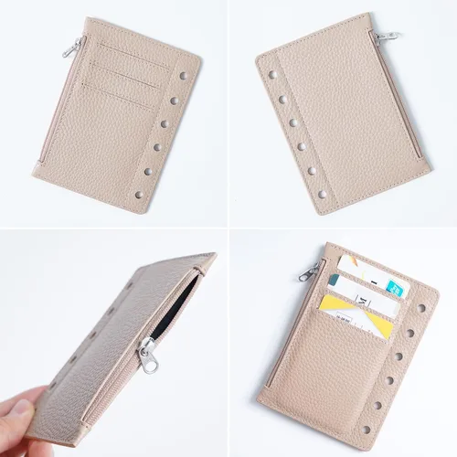 Vista 3 de Moterm Flyleaf con cremallera para organizador de bolsillo - con ranuras para tarjetas (Pebble-Black)