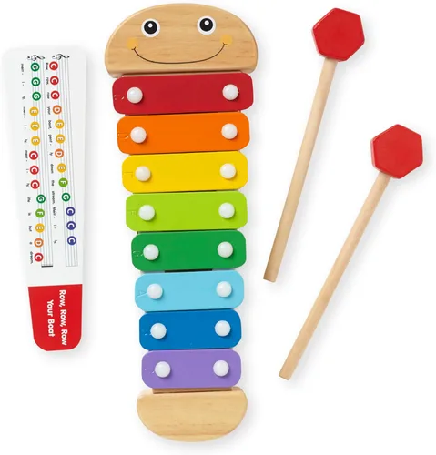 Vista 4 de Xilófono de ciempiés Melissa & Doug, un juguete musical con mazos de madera